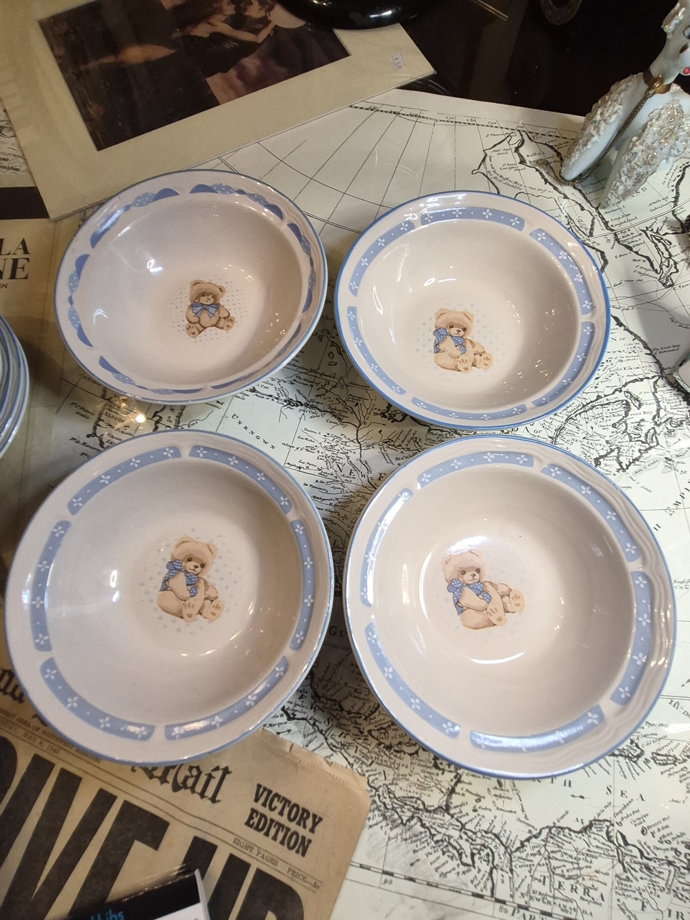Tienshan Stoneware Bowl Set COUNTRY BEAR BOWLS